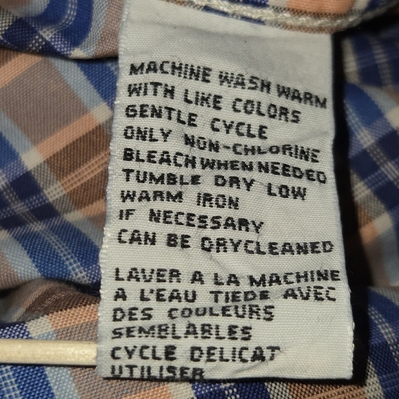 Tommy Bahama Jeans Orange & Blue Tartan Plaid Long Sleeve Button Up Shirt Sz XL - Picture 9 of 10